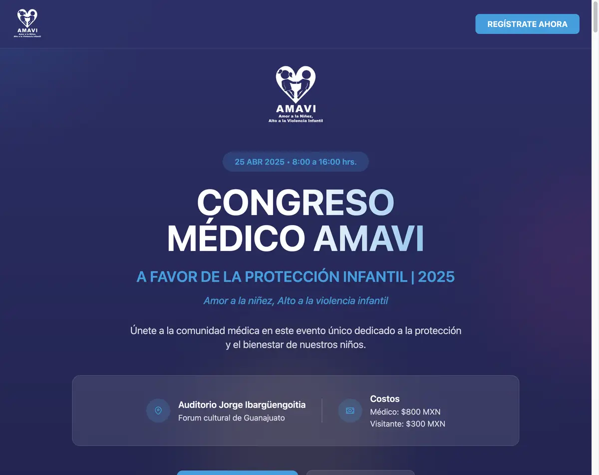 Página principal del Congreso Médico AMAVI 2025