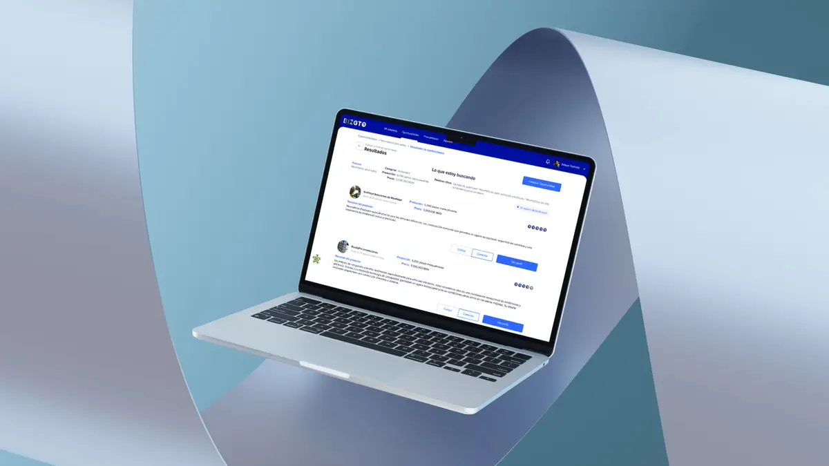 Pantalla de la plataforma BizGTO