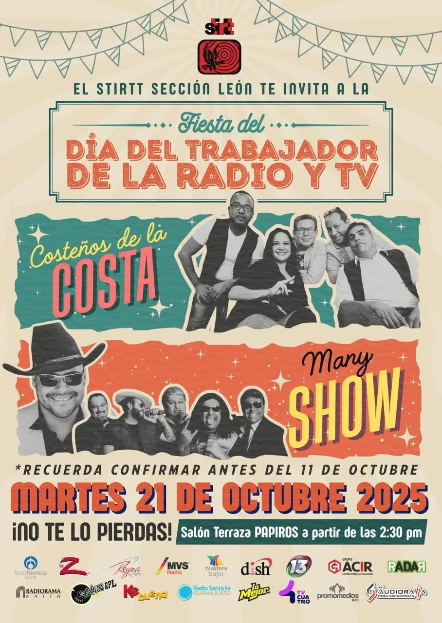Cartel de la fiesta del Día del Trabajador de la Radio y la TV 2025